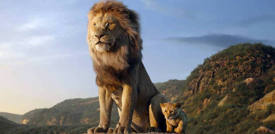 Novo "O Rei Leão": Mufasa mostra o reino ao filho, Simba. Foto: Divulgação