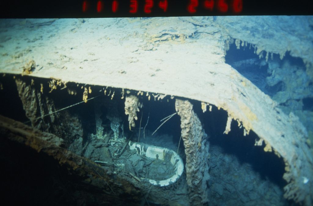 A banheira do capitão era uma parte famosa do Titanic. Foto: Xavier DESMIER/Gamma-Rapho via Getty Images