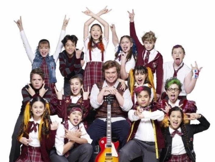 Dewey e seus alunos. Foto: Escola do Rock o Musical/ Divulgação.