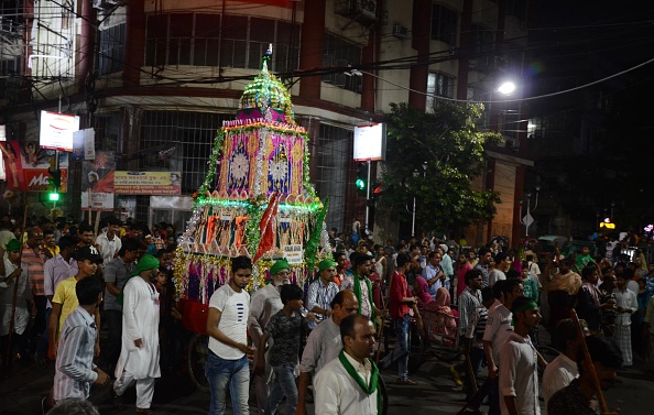 Celebração do Muharram, ano novo do islamismo, na Índia. Foto: Sonali Pal Chaudhury/NurPhoto via Getty Images