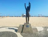estátua Ayrton Senna no calcadao de Copacabana