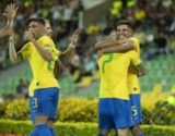 No campeonato Pré-Olímpico, o Brasil estreou no futebol masculino vencendo do Peru. Foto: Lucas Figueiredo/ Fotos Públicas.