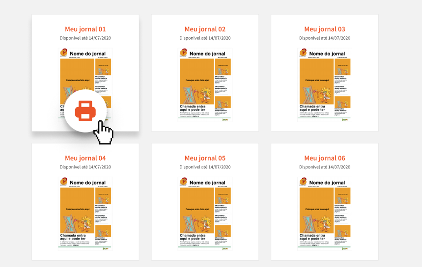 3. Imprima o seu jornal. Ele ficará disponível na sua bilblioteca por 6 meses